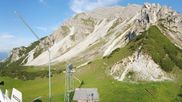 Archived webcam image showing Axamer Lizum Ski Resort: View from Birgitzköpflhaus on 21 Jun 2026 at 18:33