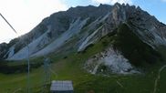Archived webcam image showing Axamer Lizum Ski Resort: View from Birgitzköpflhaus on 5 Jul 2026 at 06:56