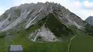 Archived webcam image showing Axamer Lizum Ski Resort: View from Birgitzköpflhaus on 5 Jul 2026 at 18:56