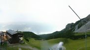 Archived webcam image showing Axamer Lizum Ski Resort: View from Birgitzköpflhaus on 2 Aug 2026 at 00:36