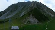 Archived webcam image showing Axamer Lizum Ski Resort: View from Birgitzköpflhaus on 2 Aug 2026 at 02:36