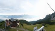 Archived webcam image showing Axamer Lizum Ski Resort: View from Birgitzköpflhaus on 2 Aug 2026 at 07:36