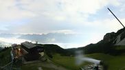 Archived webcam image showing Axamer Lizum Ski Resort: View from Birgitzköpflhaus on 2 Aug 2026 at 22:36