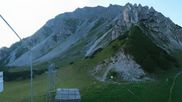Archived webcam image showing Axamer Lizum Ski Resort: View from Birgitzköpflhaus on 9 Aug 2026 at 07:12