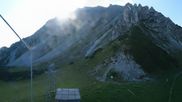 Archived webcam image showing Axamer Lizum Ski Resort: View from Birgitzköpflhaus on 9 Aug 2026 at 08:12
