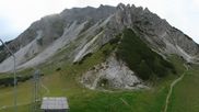 Archived webcam image showing Axamer Lizum Ski Resort: View from Birgitzköpflhaus on 16 Aug 2026 at 08:42