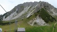 Archived webcam image showing Axamer Lizum Ski Resort: View from Birgitzköpflhaus on 16 Aug 2026 at 14:42