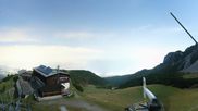 Archived webcam image showing Axamer Lizum Ski Resort: View from Birgitzköpflhaus on 4 Oct 2026 at 04:00