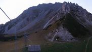 Archived webcam image showing Axamer Lizum Ski Resort: View from Birgitzköpflhaus on 4 Oct 2026 at 07:00