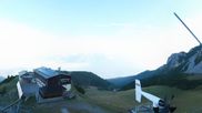 Archived webcam image showing Axamer Lizum Ski Resort: View from Birgitzköpflhaus on 4 Oct 2026 at 08:00