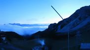 Archived webcam image showing Axamer Lizum Ski Resort: View from Birgitzköpflhaus on 18 Oct 2026 at 06:34