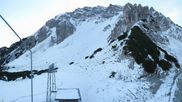 Archived webcam image showing Axamer Lizum Ski Resort: View from Birgitzköpflhaus on 26 Oct 2026 at 07:43