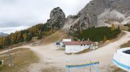 Archived webcam image showing Cortina d'Ampezzo - Top Station Duca d'Aosta on 18 Oct 2026 at 10:20