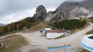 Archived webcam image showing Cortina d'Ampezzo - Top Station Duca d'Aosta on 18 Oct 2026 at 12:20