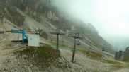 Archived webcam image showing Cortina d'Ampezzo - Top Station Pomedes on 17 Sep 2026 at 07:38