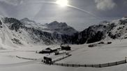 Archived webcam image showing Oberiss Alm in the Stubai Oberberg valley on 28 Mar 2026 at 14:25