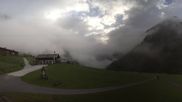 Archived webcam image showing Oberiss Alm in the Stubai Oberberg valley on 21 May 2026 at 07:23