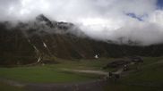 Archived webcam image showing Oberiss Alm in the Stubai Oberberg valley on 21 May 2026 at 08:23