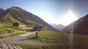 Archived webcam image showing Oberiss Alm in the Stubai Oberberg valley on 26 Jun 2026 at 07:30