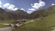 Archived webcam image showing Oberiss Alm in the Stubai Oberberg valley on 26 Jun 2026 at 12:30