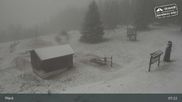 Archived webcam image showing Spindleruv Mlyn: Top Station Chair Lift Svaty Petr on 20 Apr 2026 at 07:59