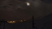 Archived webcam image showing Crans Montana - Top station La Tsa chair lift on 22 Oct 2026 at 00:49