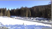 Archived webcam image showing Pokljuka: Biathlon Stadium Entrance on 26 Feb 2026 at 10:05