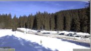 Archived webcam image showing Pokljuka: Biathlon Stadium Entrance on 26 Feb 2026 at 14:05