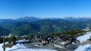 Archived webcam image showing Snow Space Salzburg - Top Station Flying Mozart on 2 May 2026 at 02:00