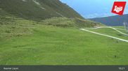 Archived webcam image showing Axamer Lizum - Karleiten lift and Snow Park on 9 Aug 2026 at 19:02