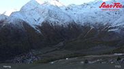 Archived webcam image showing Saas-Fee: Top station Hannig on 22 Oct 2026 at 17:47