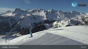 Archived webcam image showing Arabba - Top station Monte Burz chairlift on 25 Mar 2026 at 07:24