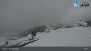 Archived webcam image showing Arabba - Top station Monte Burz chairlift on 13 Apr 2026 at 07:56