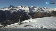 Archived webcam image showing Arabba - Top station Monte Burz chairlift on 30 Apr 2026 at 08:53