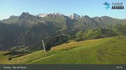 Archived webcam image showing Arabba - Top station Monte Burz chairlift on 3 Aug 2026 at 07:29