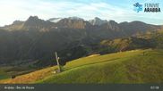 Archived webcam image showing Arabba - Top station Monte Burz chairlift on 18 Sep 2026 at 07:07