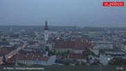 Archived webcam image showing St. Pölten - View over the city on 20 Oct 2026 at 07:16