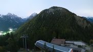 Archived webcam image showing View from Kornplatz to the Piz de Plaies mountain station on 25 Oct 2026 at 04:23