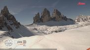 Archived webcam image showing Dolomites: Mountain Hut Antonio Locatelli on 5 Apr 2026 at 10:20