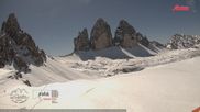 Archived webcam image showing Dolomites: Mountain Hut Antonio Locatelli on 5 Apr 2026 at 12:20