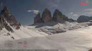 Archived webcam image showing Dolomites: Mountain Hut Antonio Locatelli on 5 Apr 2026 at 16:20