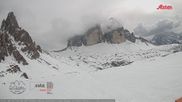 Archiviertes Webcam Bild: Dreizinnenhütte Südtirol: Blick auf die 3 Zinnen am 12.04.2026 um 16:59 Uhr
