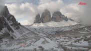 Archived webcam image showing Dolomites: Mountain Hut Antonio Locatelli on 14 May 2026 at 08:17