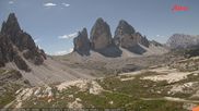 Archived webcam image showing Dolomites: Mountain Hut Antonio Locatelli on 12 Jul 2026 at 12:21