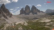 Archived webcam image showing Dolomites: Mountain Hut Antonio Locatelli on 12 Jul 2026 at 14:21