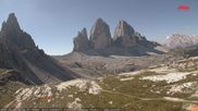 Archived webcam image showing Dolomites: Mountain Hut Antonio Locatelli on 14 Aug 2026 at 10:38