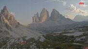 Archived webcam image showing Dolomites: Mountain Hut Antonio Locatelli on 14 Aug 2026 at 18:38