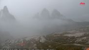 Archiviertes Webcam Bild: Dreizinnenhütte Südtirol: Blick auf die 3 Zinnen am 10.09.2026 um 07:33 Uhr
