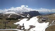 Archived webcam image showing Panorama of the Alpe di Siusi from the Puflatsch mountain station on 20 Apr 2026 at 14:13