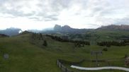 Archived webcam image showing Panorama of the Alpe di Siusi from the Puflatsch mountain station on 6 Jun 2026 at 07:08